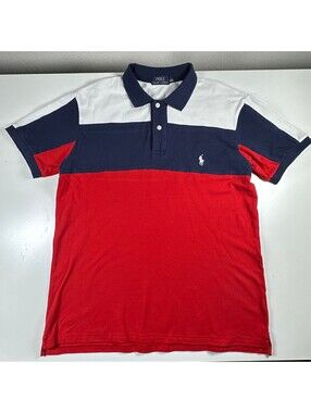 Polo Ralph Lauren Red White and Blue Polo 2XL (fits like a Large)